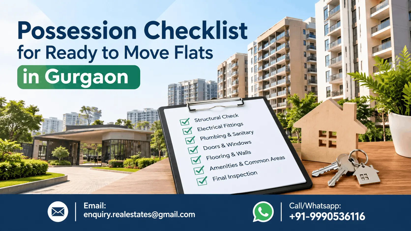 Possession Checklist for Ready to Move Flats in Gurgaon