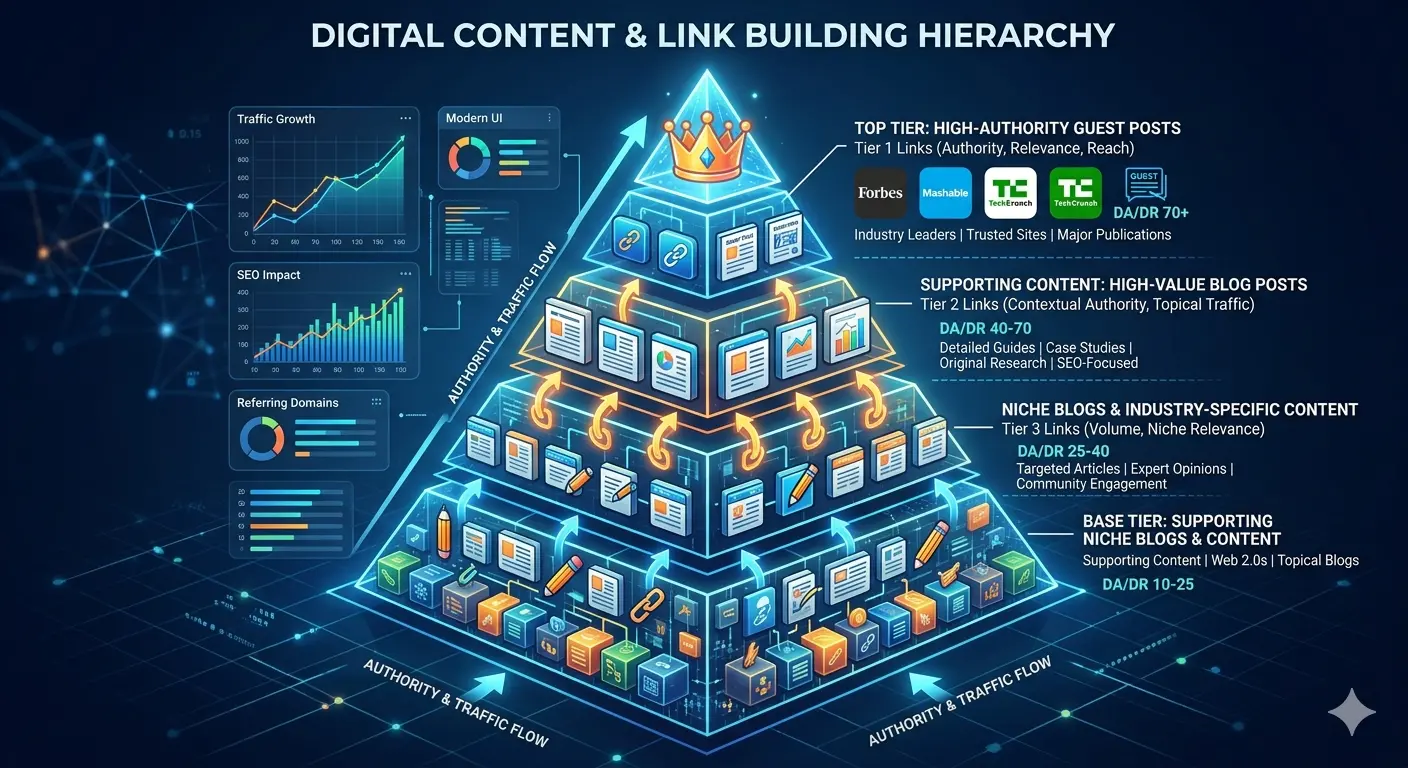 Tiered Link Building Strategy Using Guest Posts